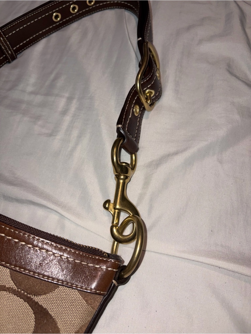 Coach Patchwork Signature & Leather Shoulder Bag in Brown Tones - Picture 5 of 12